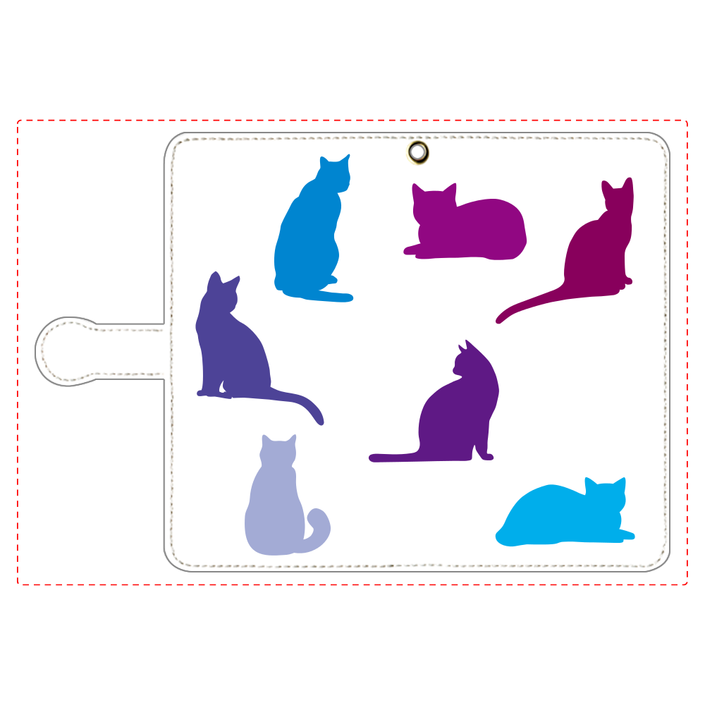 猫たちの手帳型ベルト付きアンドロイドL