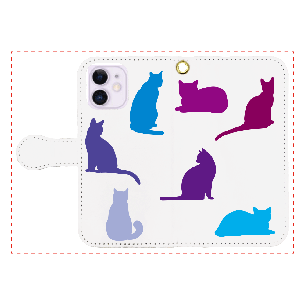 猫たちのiPhone12mini 手帳型スマホケース