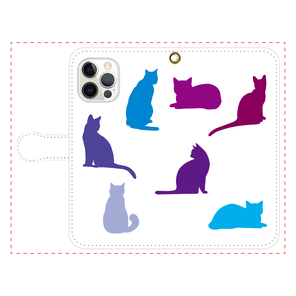 猫たちのiPhone12pro max 手帳型スマホケース