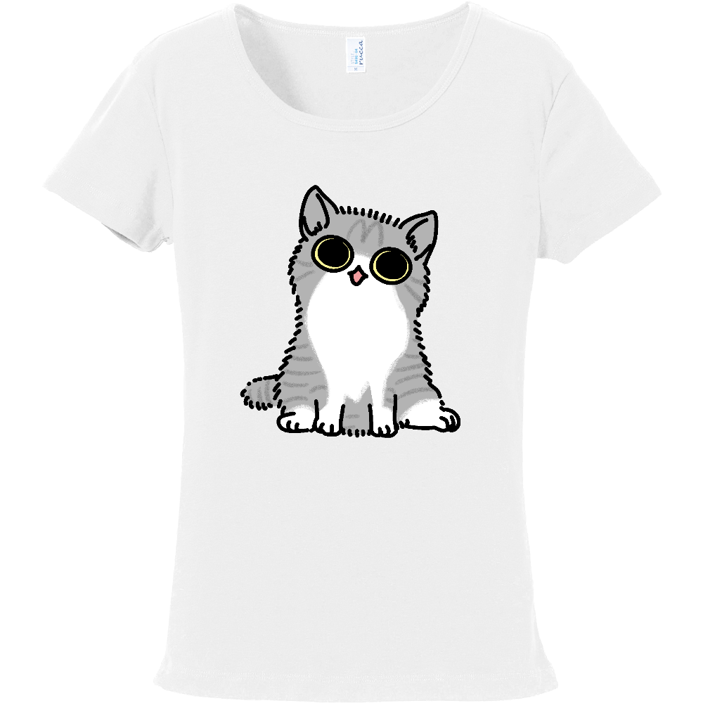 おすわり子猫（大） フライスTシャツ
