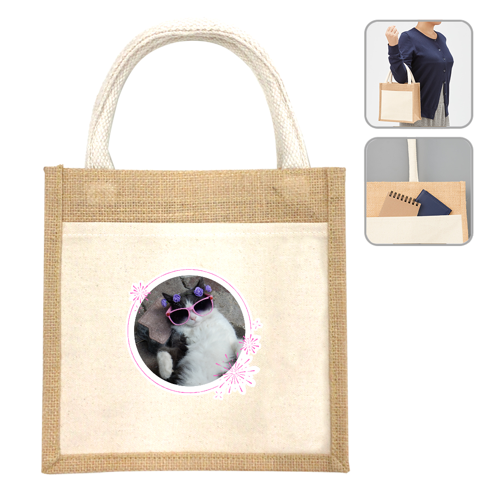 ジュート＆キャンバスポケットトート（S）