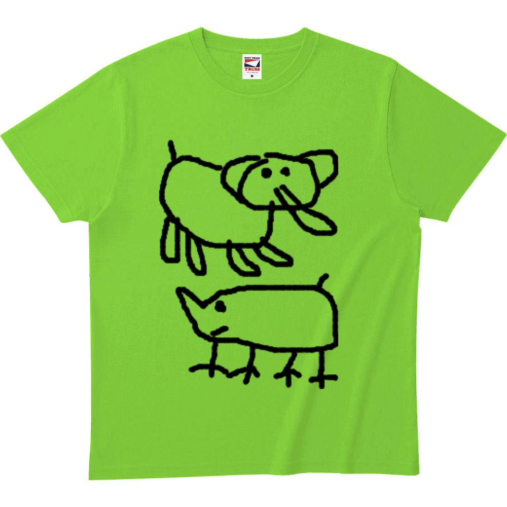 絵心ないTシャツ「ゾウとサイw」ヘビーウェイトTシャツthumb2