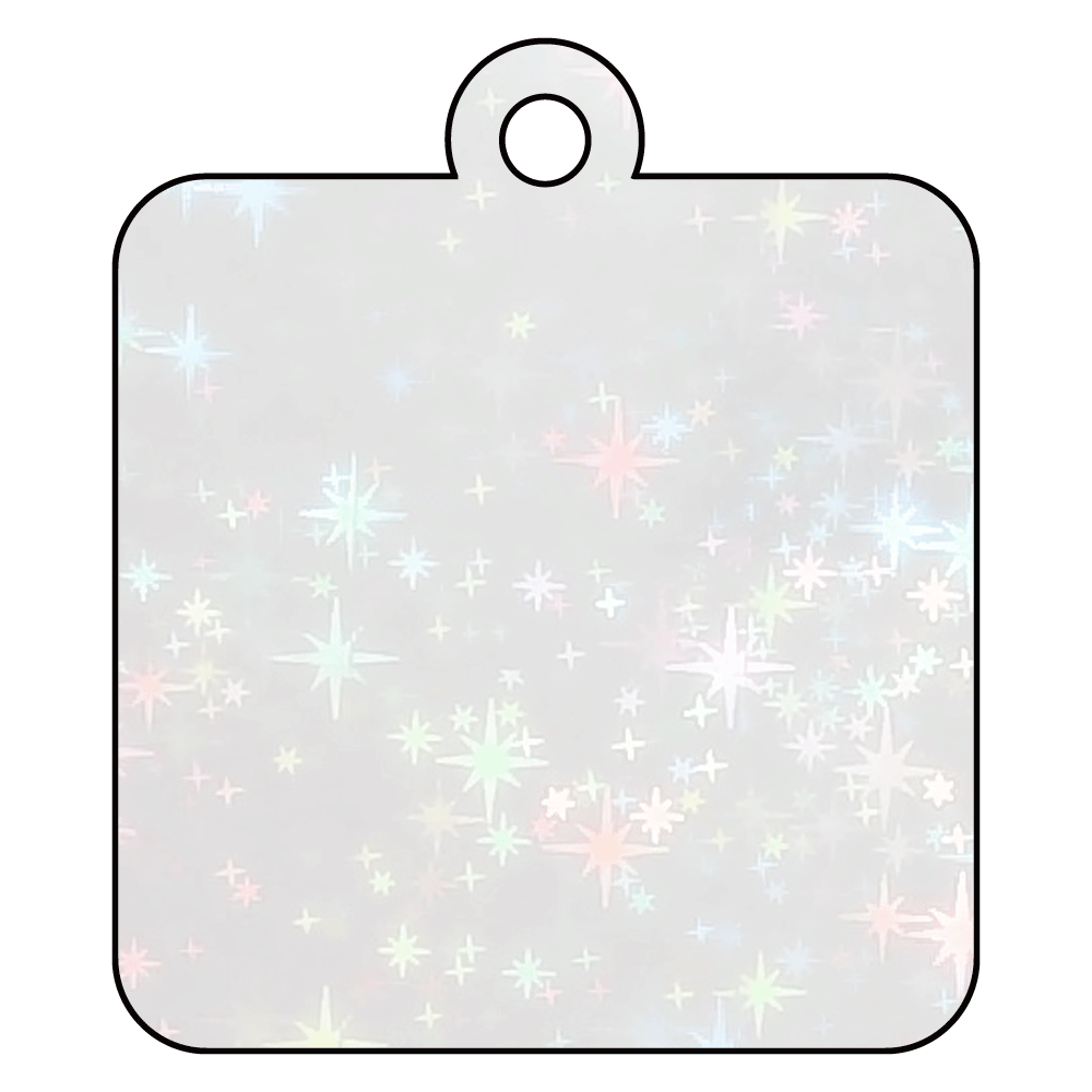 ホログラムアクリルキーホルダー（四角型）4cm キラキラスター