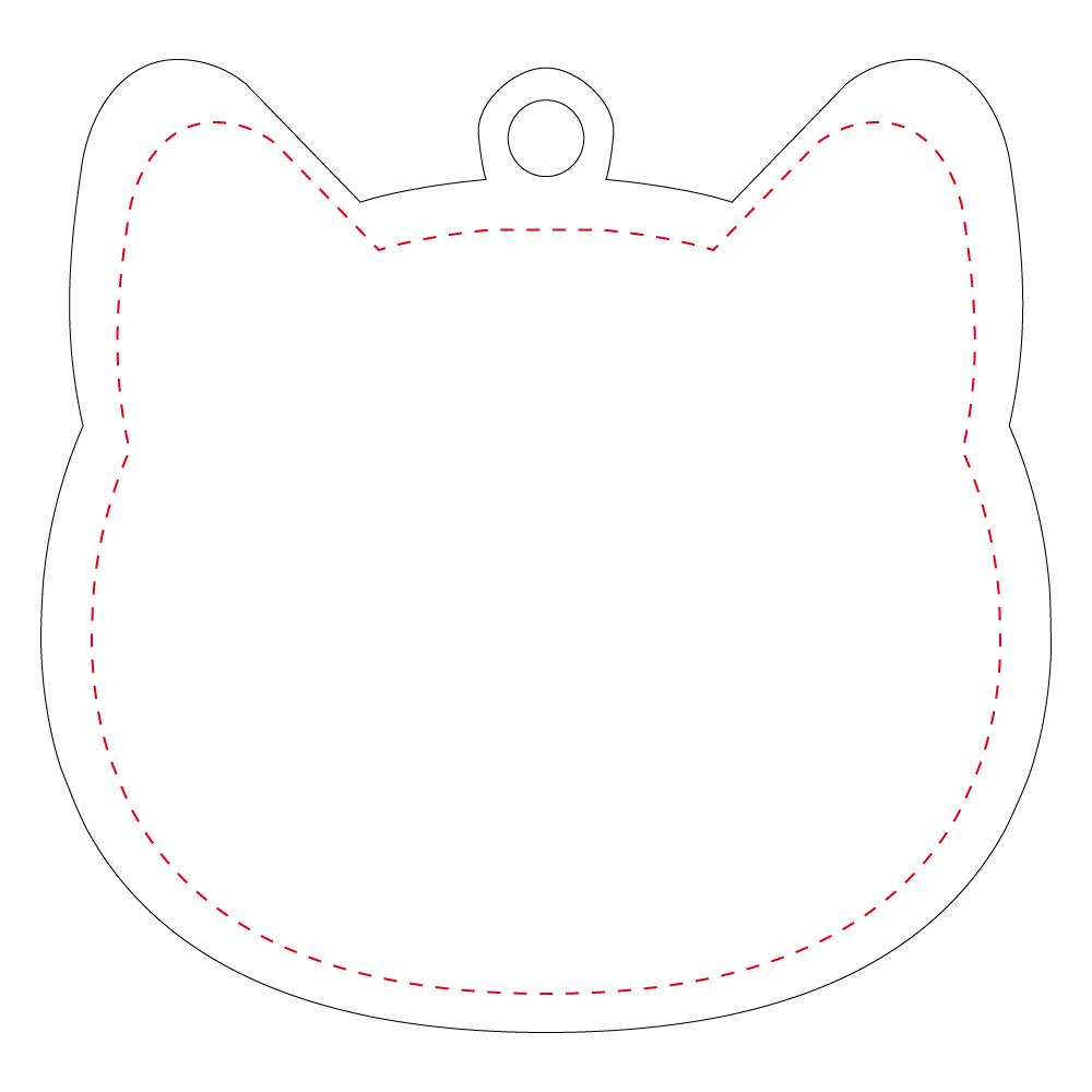 Cat shaped acrylic key ring (10cm)