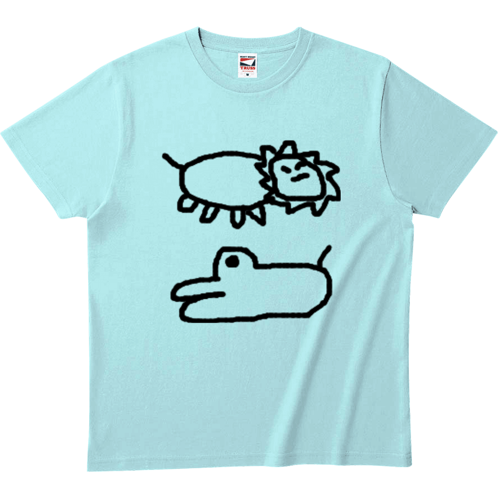 絵心ないTシャツ「ライオンとワニw」ヘビーウェイトTシャツthumb4