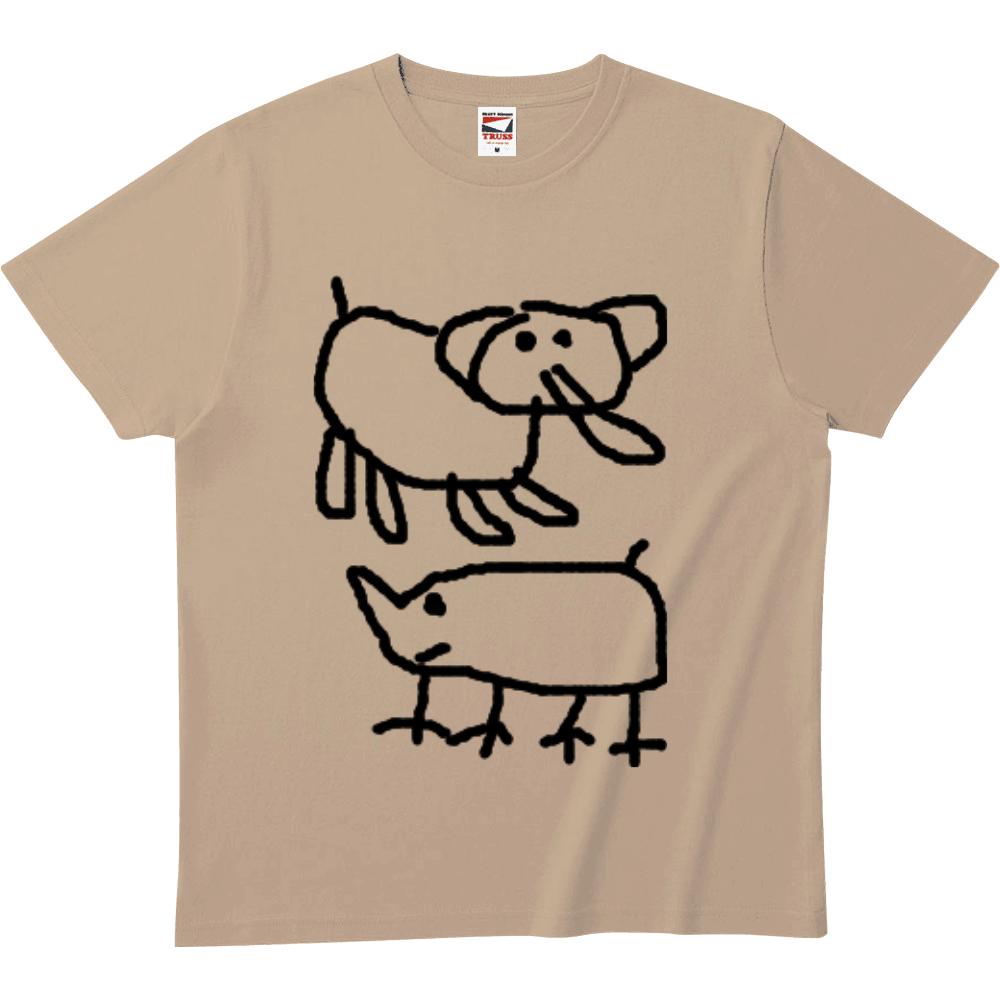 絵心ないTシャツ「ゾウとサイw」ヘビーウェイトTシャツthumb4
