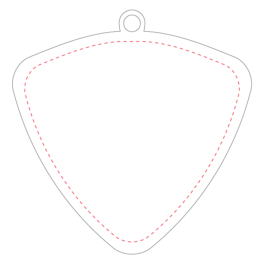 Pick-shaped acrylic key holder (4cm)