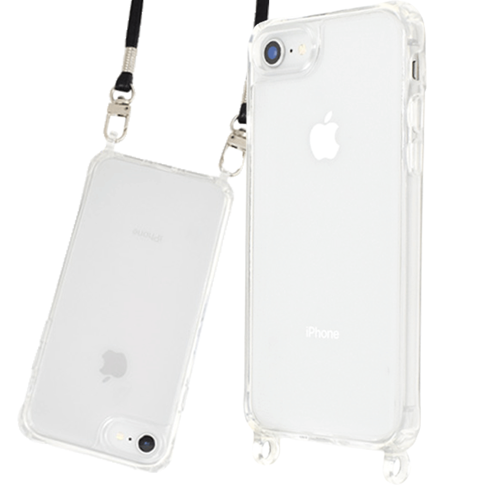 Ring-shaped clear case with strap hole for iPhone SE (2nd and 3rd generation)/8/7/6s/6