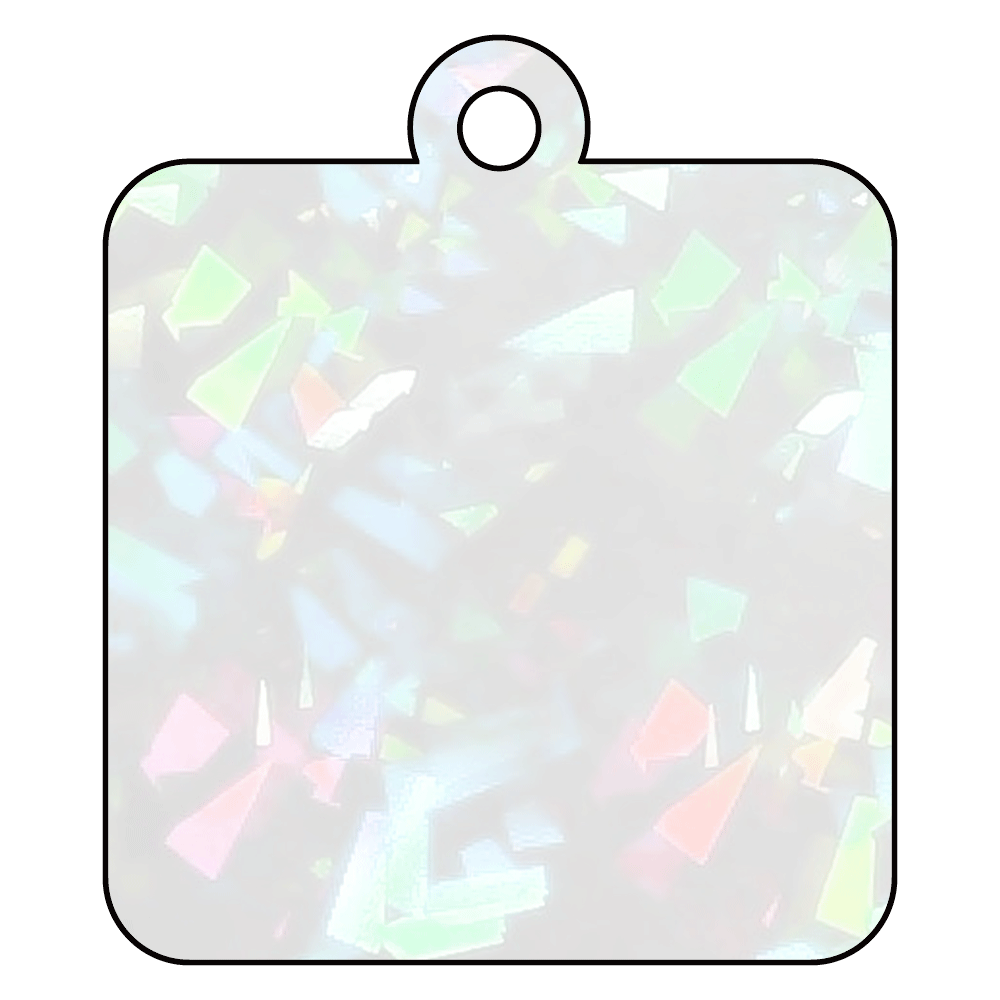 ホログラムアクリルキーホルダー（四角型）4cm ランダムブロック