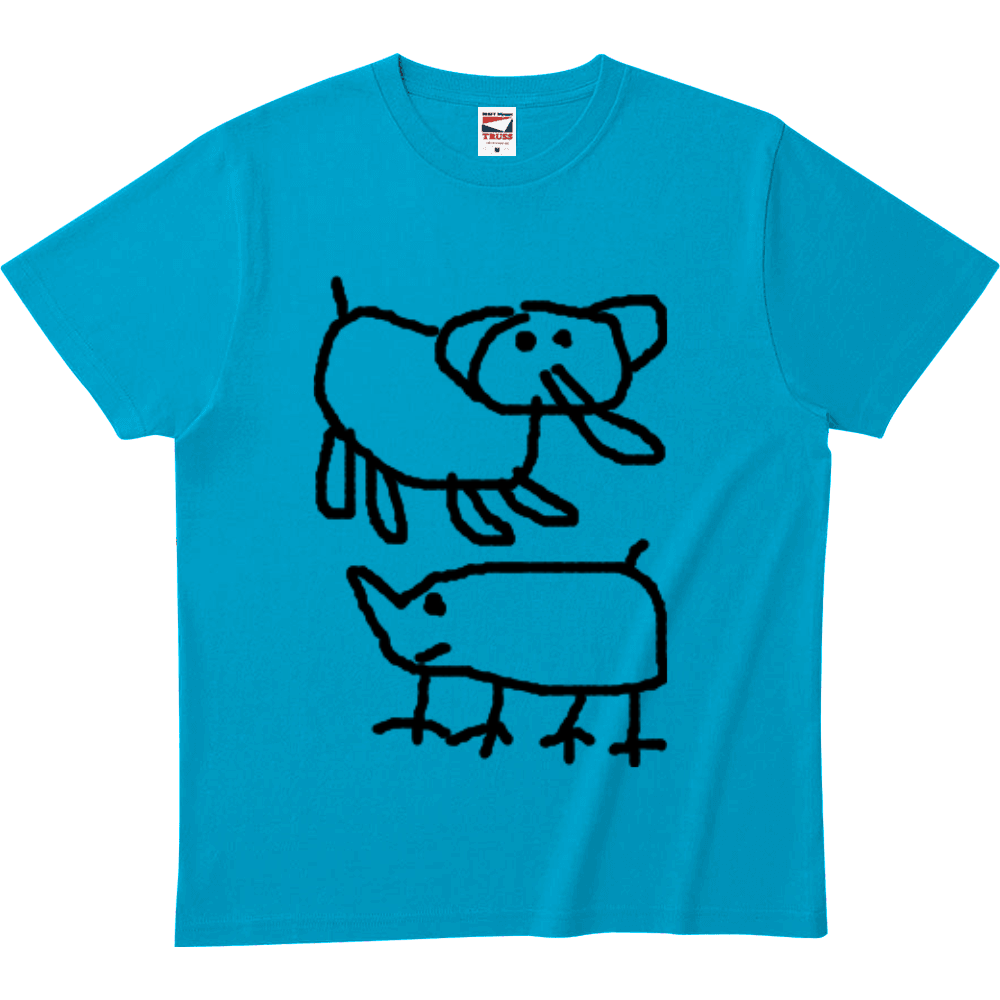 絵心ないTシャツ「ゾウとサイw」ヘビーウェイトTシャツthumb3