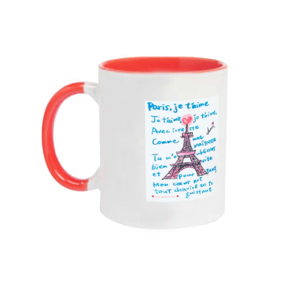 『パリ・ジュテーム』マグカップ（ロゴ赤） 2トーンマグカップ