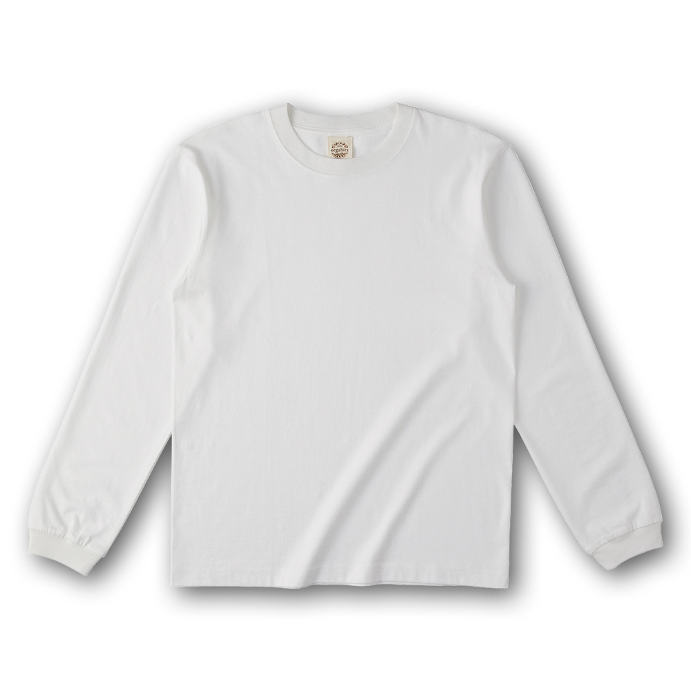 Organic cotton long sleeve T-shirt (with rib)