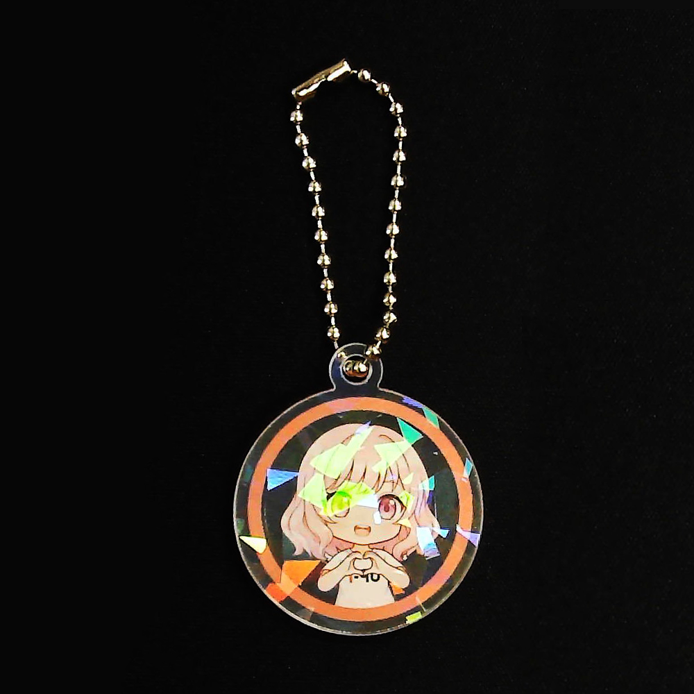 ホログラムアクリルキーホルダー（丸型）4cm ランダムブロック