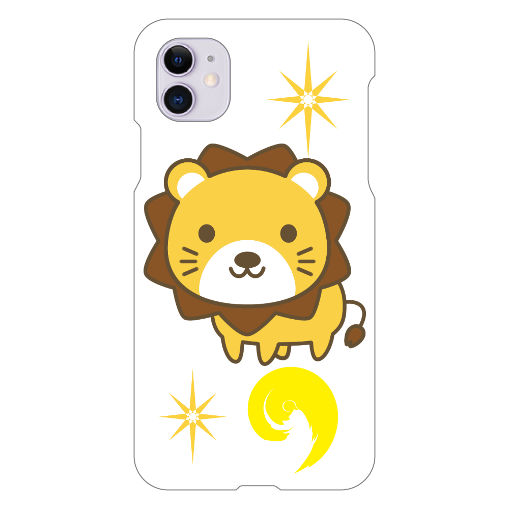 可愛いライオンのスマホケース iPhone 11(白）