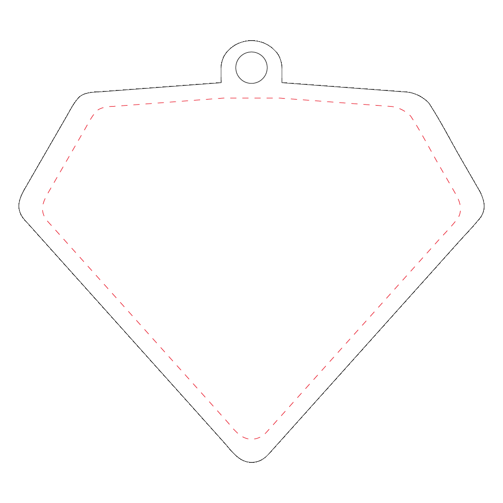 Diamond-shaped acrylic key ring (6cm)