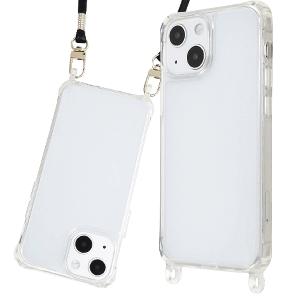 Ring-shaped Clear Case with Strap Hole for iPhone 13 mini