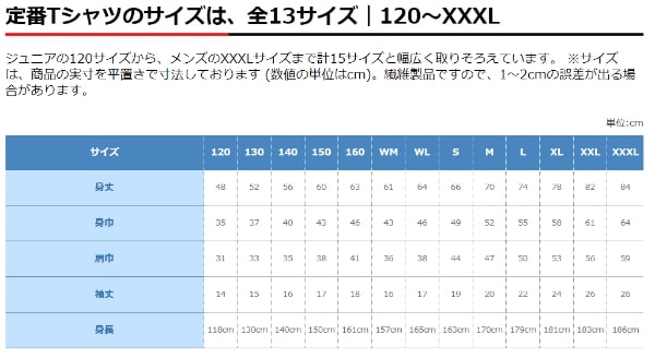 サイズ アップ 販売 t シャツ